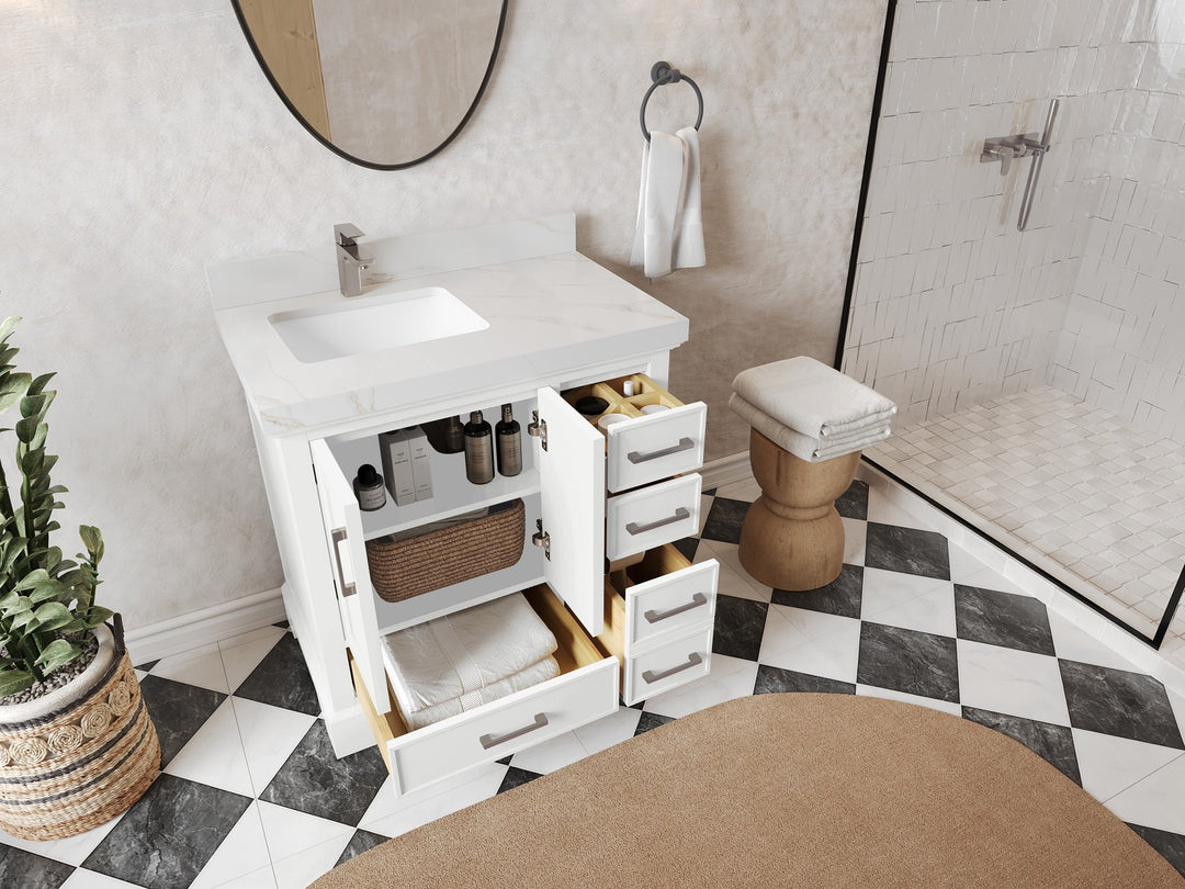 Charlotte 36 in. W x 22 in. D Left Offset Sink Bathroom Vanity - Willow Bath and Vanity