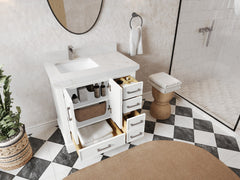 Charlotte 36 in. W x 22 in. D Left Offset Sink Bathroom Vanity - photo 3