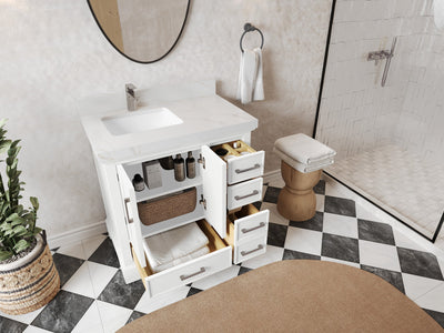 Charlotte 36 in. W x 22 in. D Left Offset Sink Bathroom Vanity - Willow Bath and Vanity