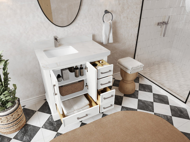 Charlotte 36 in. W x 22 in. D Left Offset Sink Bathroom Vanity - photo 3