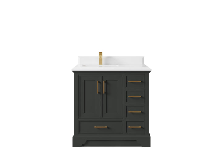 Charlotte 36 in. W x 22 in. D Left Offset Sink Bathroom Vanity - photo 26