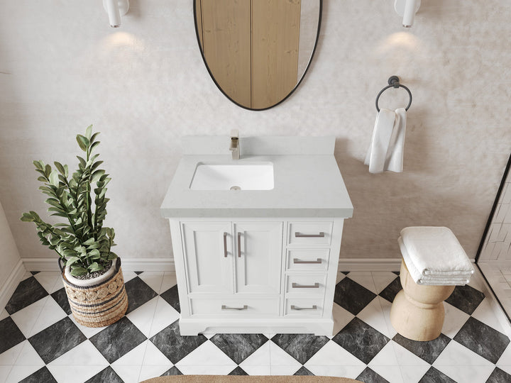 Charlotte 36 in. W x 22 in. D Left Offset Sink Bathroom Vanity - photo 20