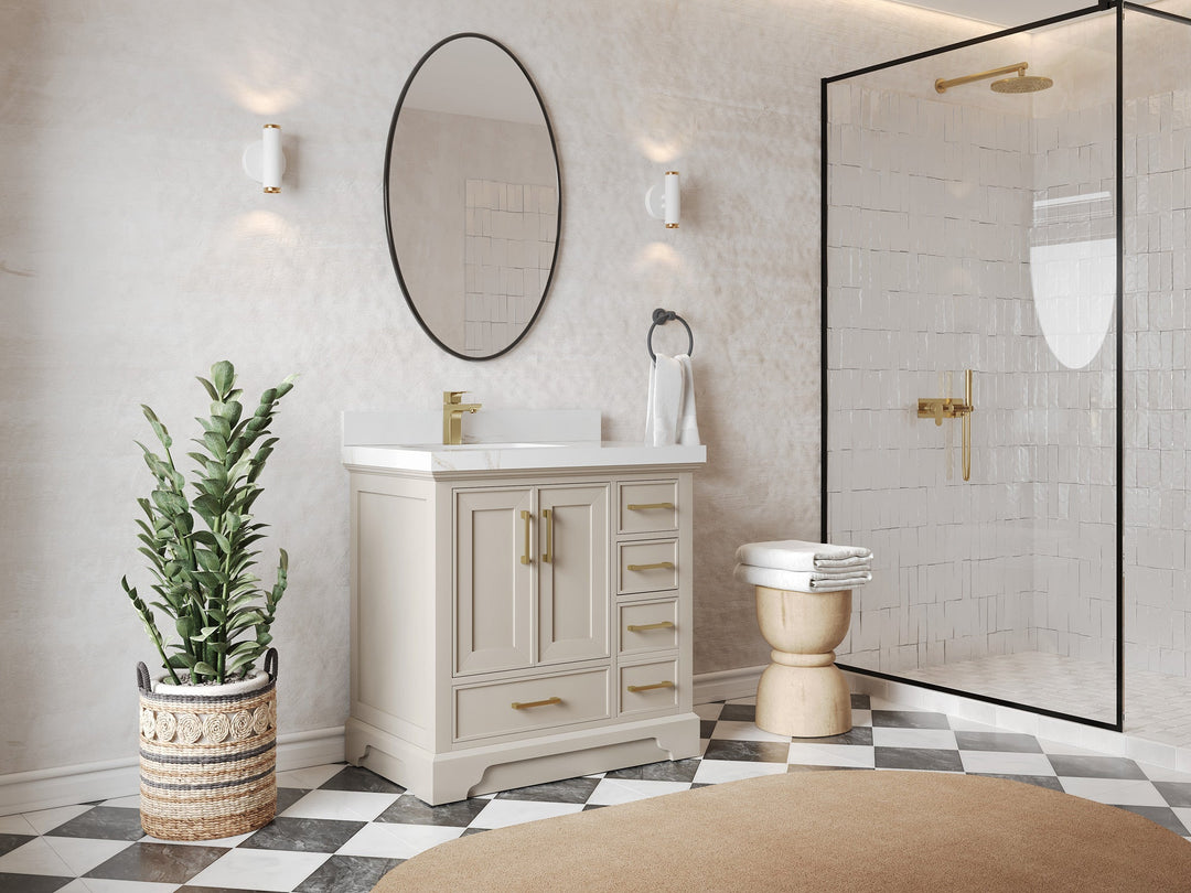 Charlotte 36 in. W x 22 in. D Left Offset Sink Bathroom Vanity - Willow Bath and Vanity
