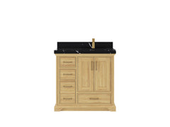 Charlotte 36 in. W x 22 in. D Right Offset Sink Bathroom Teak Wood Vanity - photo 10