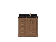 Charlotte 36 in. W x 22 in. D Right Offset Sink Bathroom Teak Wood Vanity - photo 14