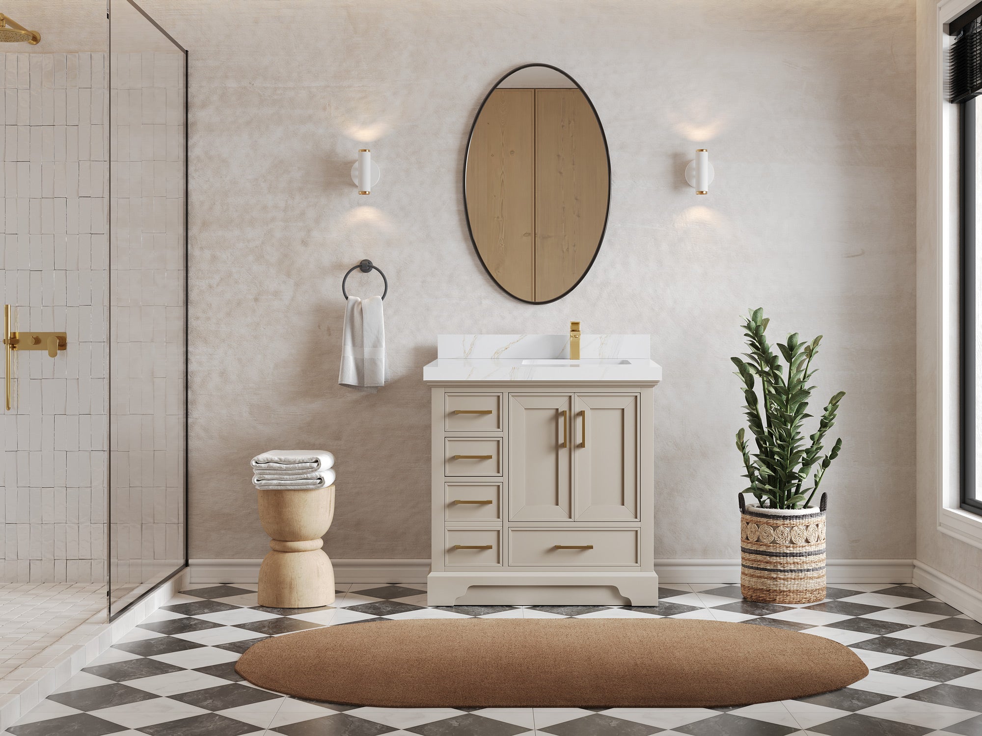 Charlotte 36 in. W x 22 in. D Right Offset Sink Bathroom Vanity - Willow Bath and Vanity