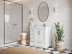 Charlotte 36 in. W x 22 in. D Right Offset Sink Bathroom Vanity - photo 2