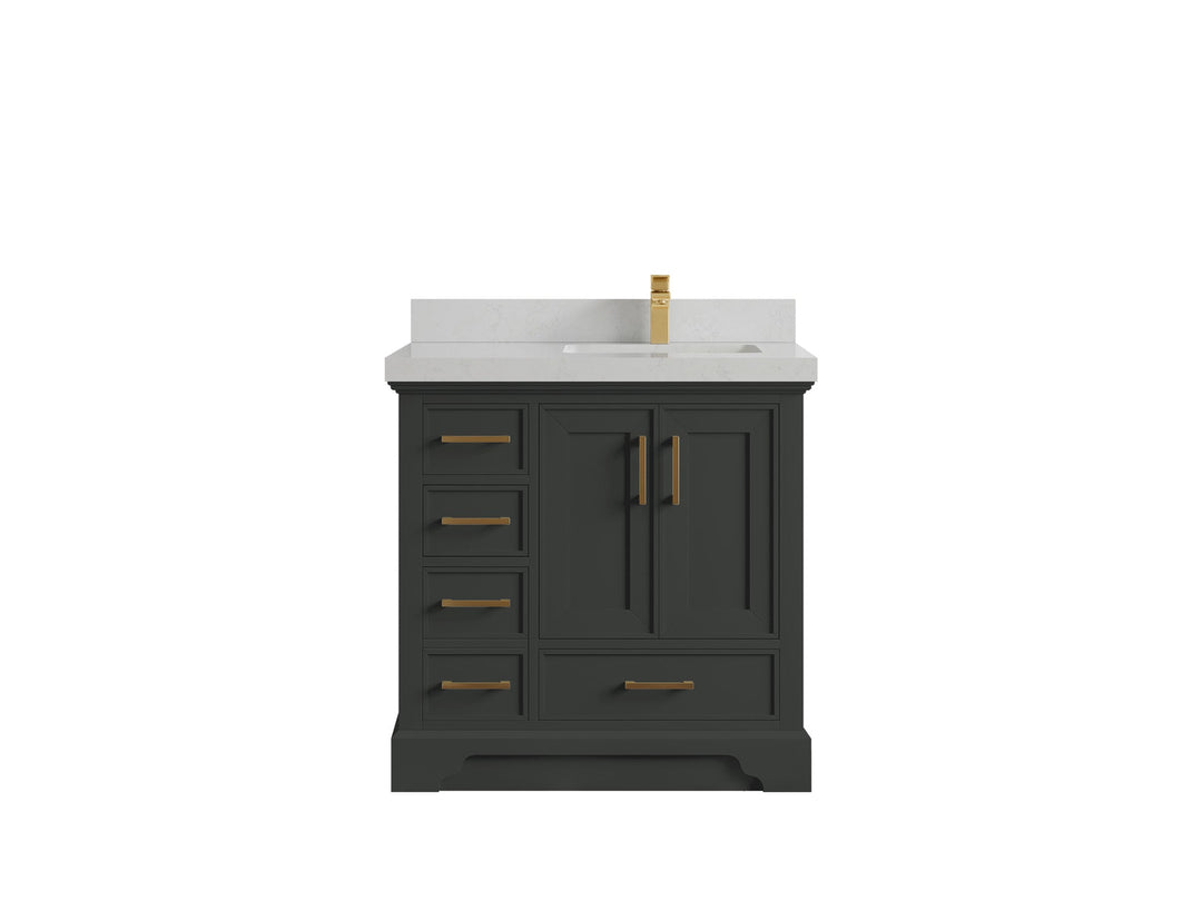 Charlotte 36 in. W x 22 in. D Right Offset Sink Bathroom Vanity - Willow Bath and Vanity