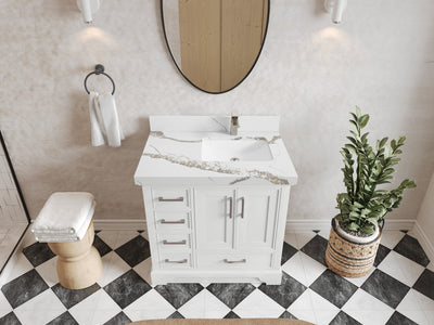 Charlotte 36 in. W x 22 in. D Right Offset Sink Bathroom Vanity - Willow Bath and Vanity