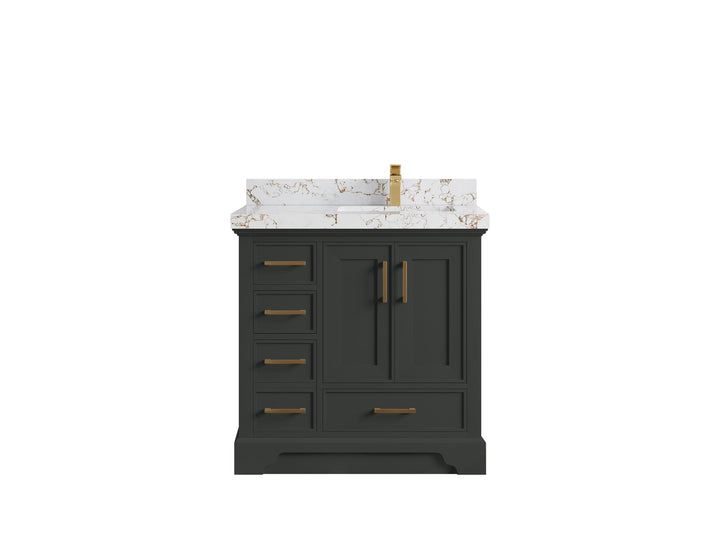 Charlotte 36 in. W x 22 in. D Right Offset Sink Bathroom Vanity - photo 36