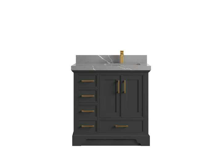 Charlotte 36 in. W x 22 in. D Right Offset Sink Bathroom Vanity - photo 32