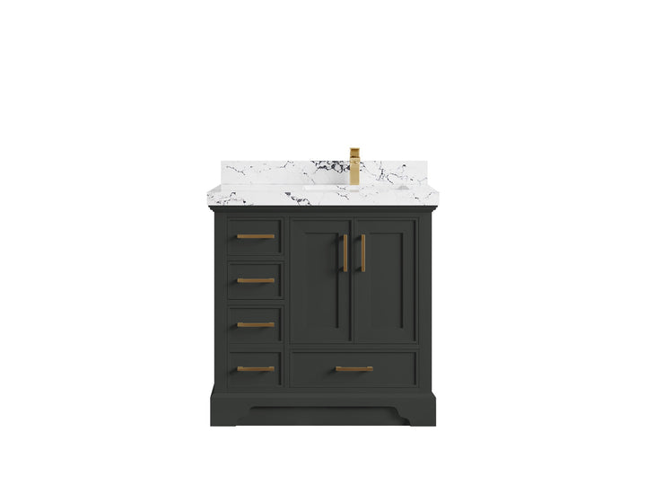 Charlotte 36 in. W x 22 in. D Right Offset Sink Bathroom Vanity - photo 38