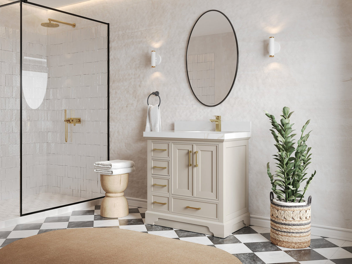 Charlotte 36 in. W x 22 in. D Right Offset Sink Bathroom Vanity - Willow Bath and Vanity