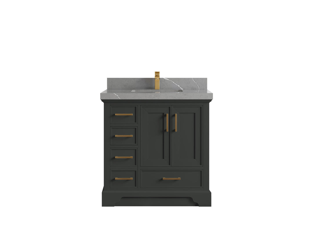Charlotte 36" W x 22" D Center Sink Vanity for Elegant Bathroom Spaces - Willow Bath and Vanity
