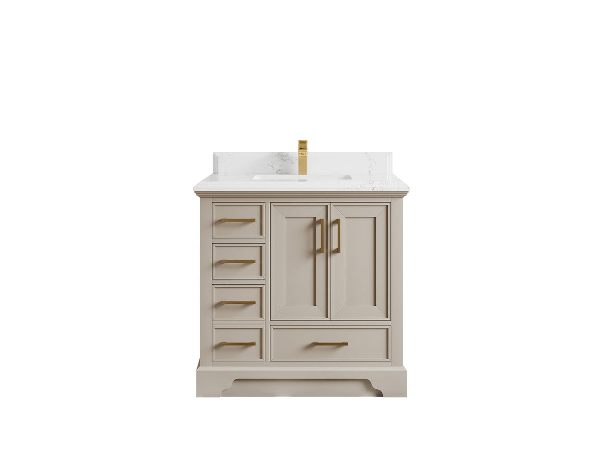 Charlotte 36" W x 22" D Center Sink Vanity for Elegant Bathroom Spaces - Willow Bath and Vanity