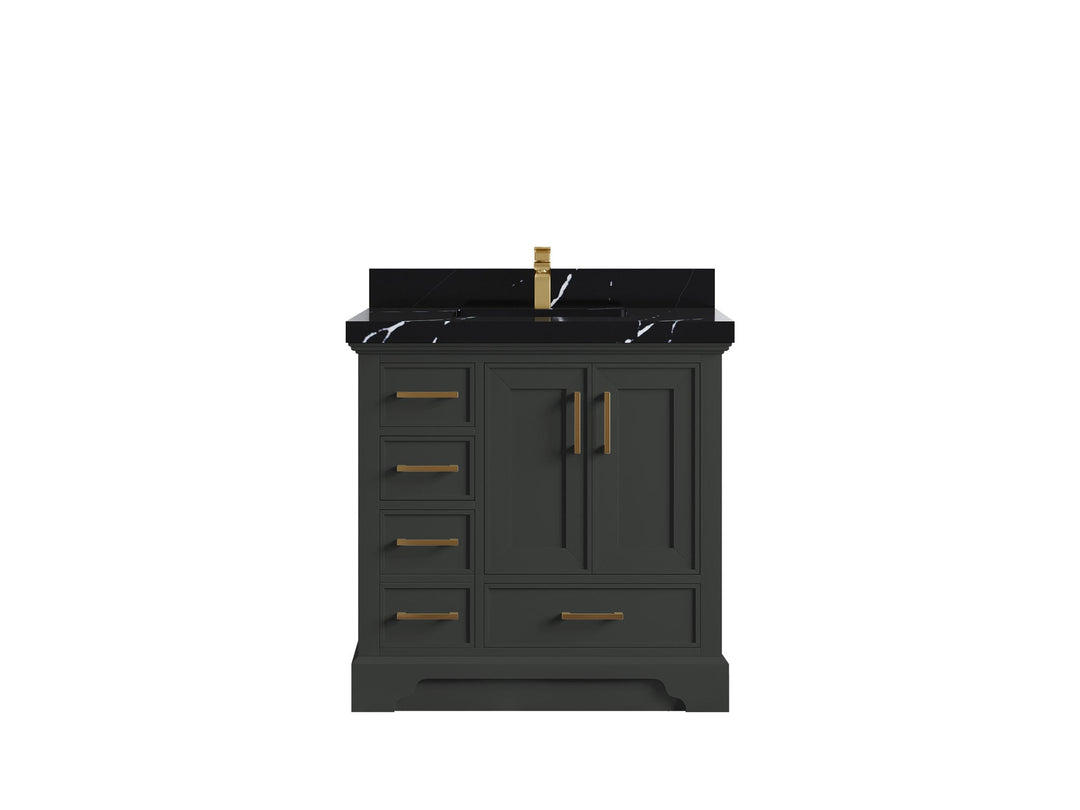 Charlotte 36" W x 22" D Center Sink Vanity for Elegant Bathroom Spaces - Willow Bath and Vanity