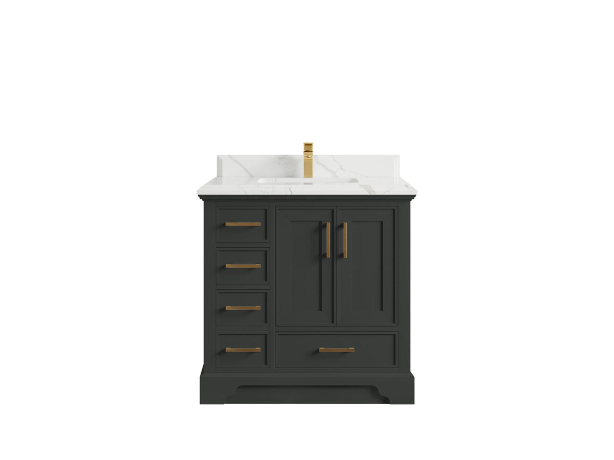 Charlotte 36" W x 22" D Center Sink Vanity for Elegant Bathroom Spaces - Willow Bath and Vanity