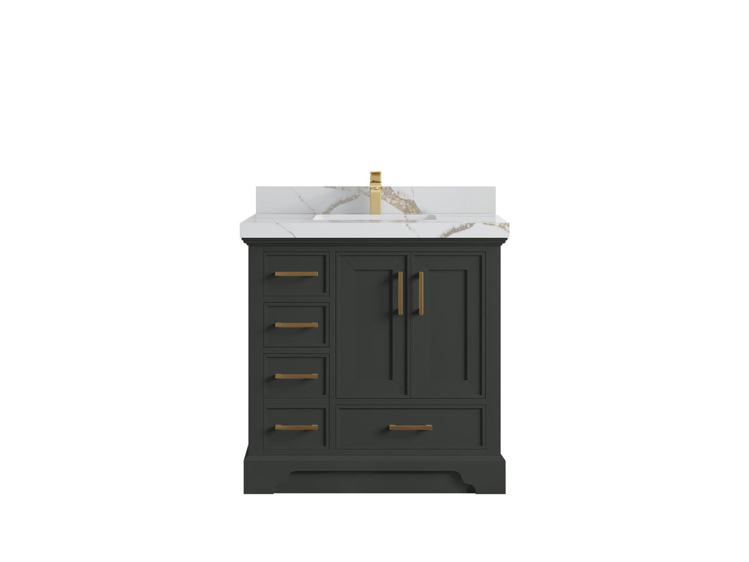 Charlotte 36" W x 22" D Center Sink Vanity for Elegant Bathroom Spaces - Willow Bath and Vanity