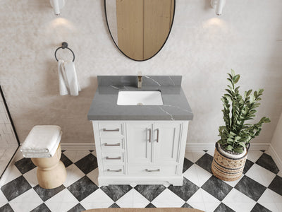 Charlotte 36" W x 22" D Center Sink Vanity for Elegant Bathroom Spaces - Willow Bath and Vanity