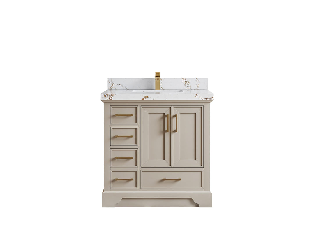 Charlotte 36" W x 22" D Center Sink Vanity for Elegant Bathroom Spaces - Willow Bath and Vanity