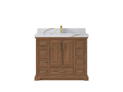 Charlotte 42 in. W x 22 in. D Single Sink Bathroom Teak Wood Vanity - photo 11