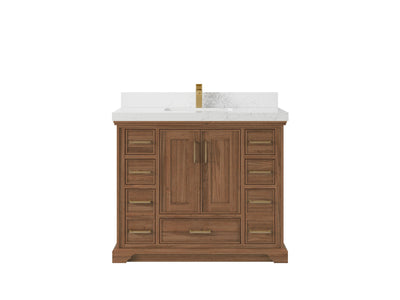 Charlotte 42 in. W x 22 in. D Single Sink Bathroom Teak Wood Vanity - Willow Bath and Vanity