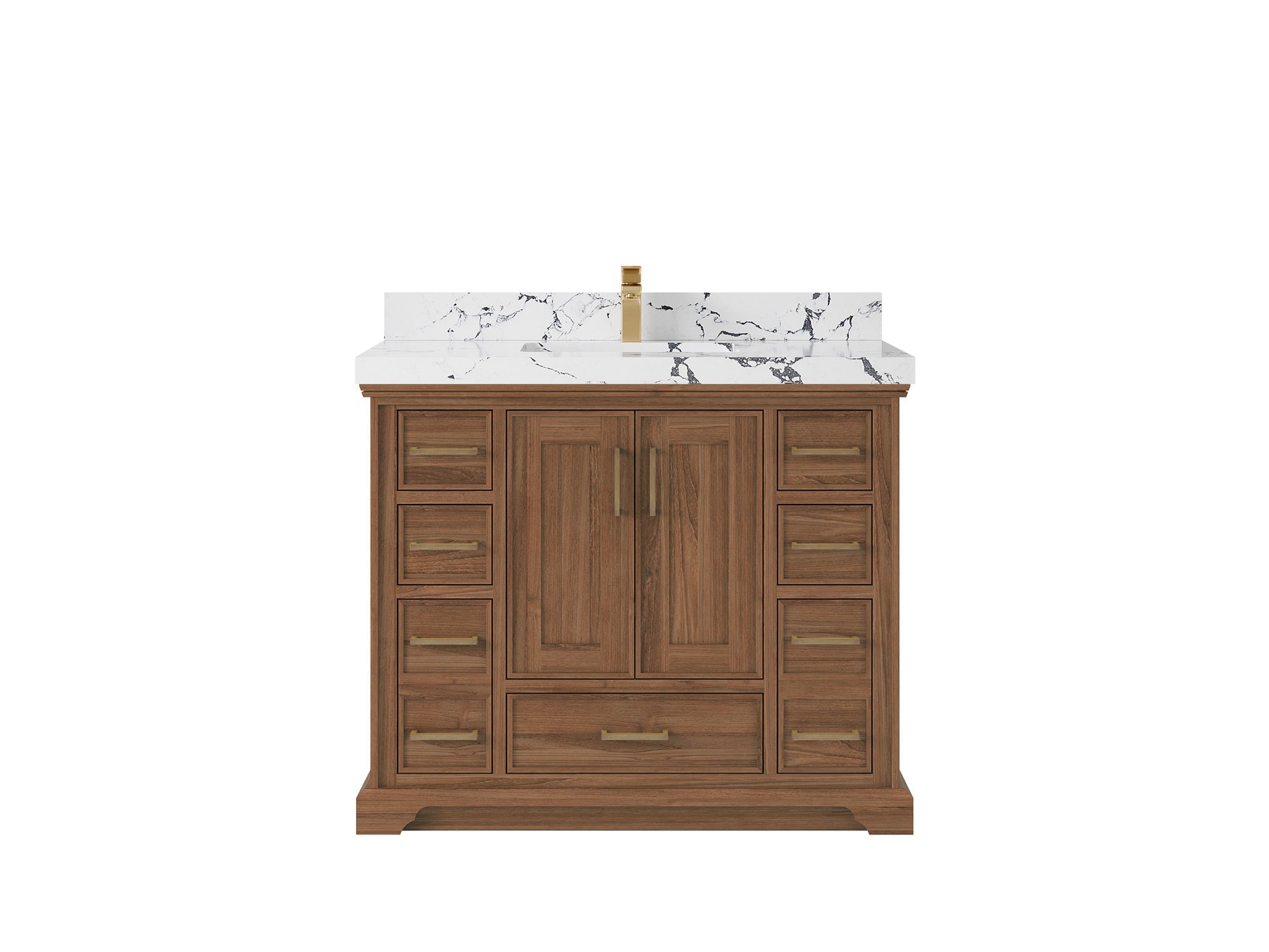 Charlotte 42 in. W x 22 in. D Single Sink Bathroom Teak Wood Vanity - Willow Bath and Vanity