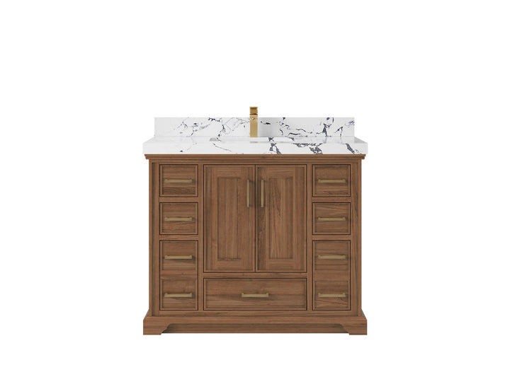 Charlotte 42 in. W x 22 in. D Single Sink Bathroom Teak Wood Vanity - photo 23