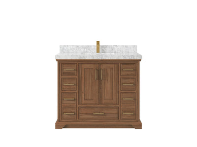 Charlotte 42 in. W x 22 in. D Single Sink Bathroom Teak Wood Vanity - Willow Bath and Vanity