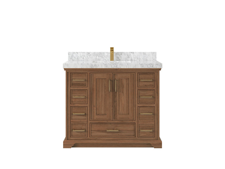 Charlotte 42 in. W x 22 in. D Single Sink Bathroom Teak Wood Vanity - photo 8