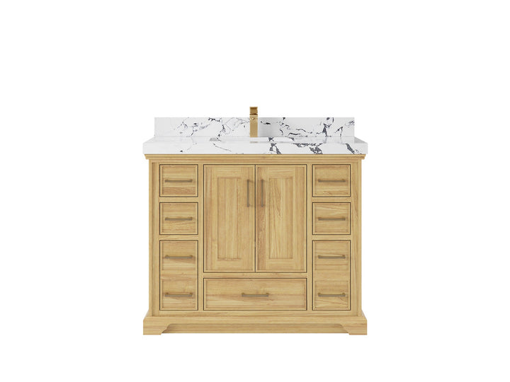 Charlotte 42 in. W x 22 in. D Single Sink Bathroom Teak Wood Vanity - photo 23