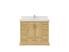 Charlotte 42 in. W x 22 in. D Single Sink Bathroom Teak Wood Vanity - photo 1