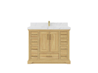 Charlotte 42 in. W x 22 in. D Single Sink Bathroom Teak Wood Vanity - Willow Bath and Vanity