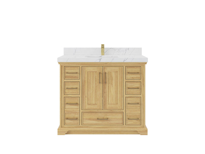 Charlotte 42 in. W x 22 in. D Single Sink Bathroom Teak Wood Vanity - photo 1