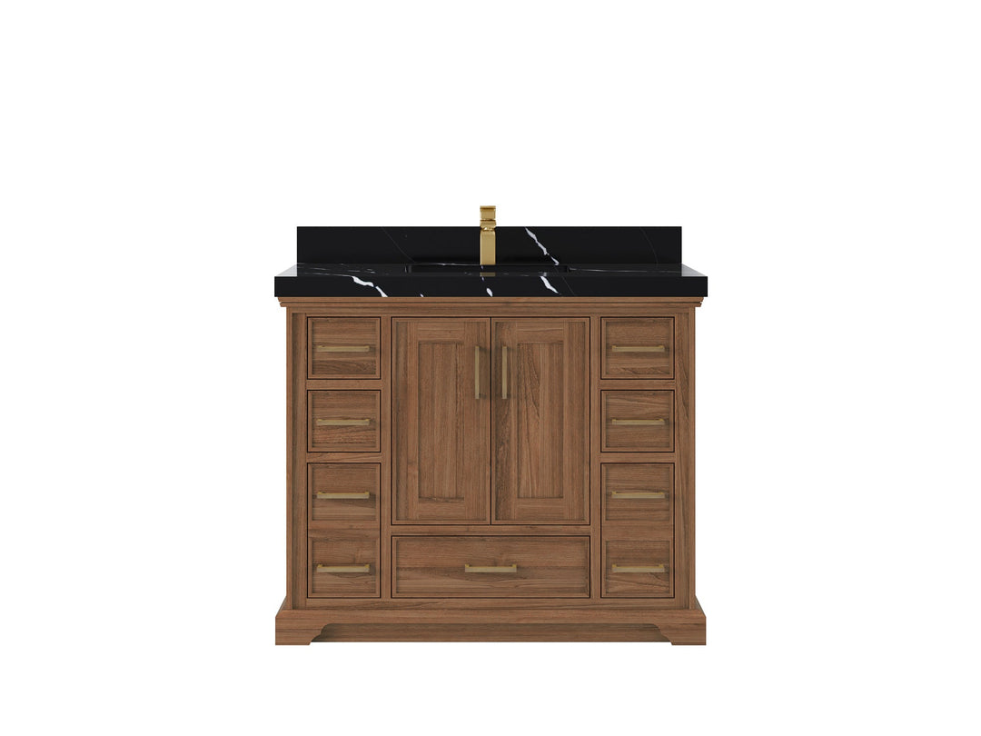 Charlotte 42 in. W x 22 in. D Single Sink Bathroom Teak Wood Vanity - Willow Bath and Vanity