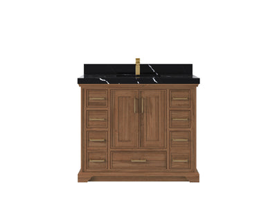 Charlotte 42 in. W x 22 in. D Single Sink Bathroom Teak Wood Vanity - Willow Bath and Vanity