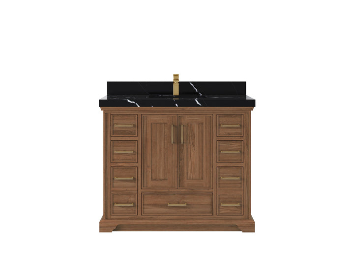 Charlotte 42 in. W x 22 in. D Single Sink Bathroom Teak Wood Vanity - photo 10