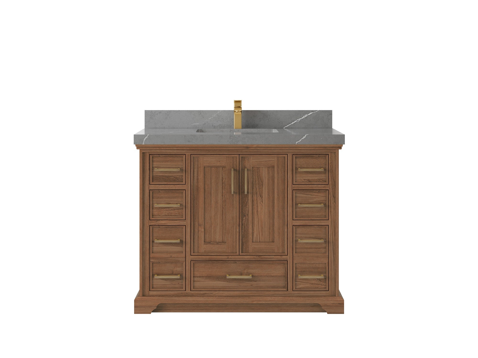 Charlotte 42 in. W x 22 in. D Single Sink Bathroom Teak Wood Vanity - Willow Bath and Vanity