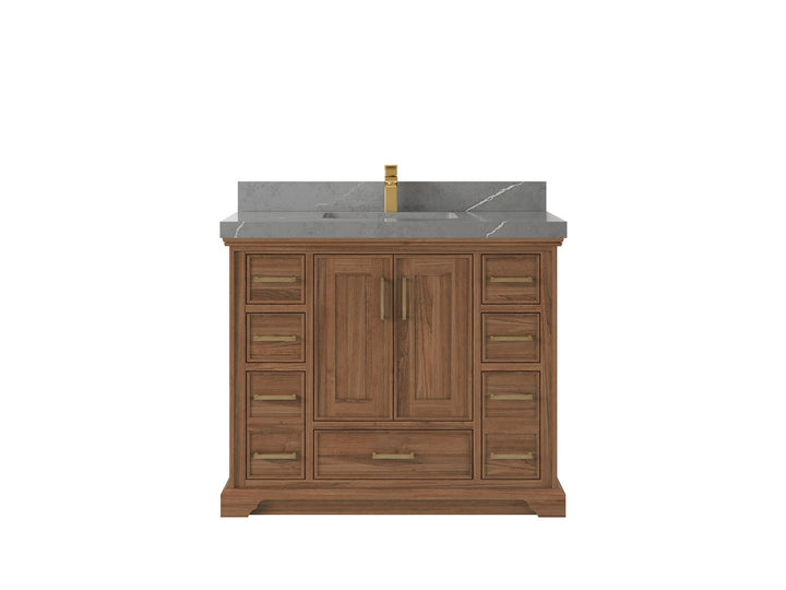 Charlotte 42 in. W x 22 in. D Single Sink Bathroom Teak Wood Vanity - photo 20