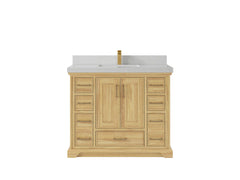 Charlotte 42 in. W x 22 in. D Single Sink Bathroom Teak Wood Vanity - photo 10