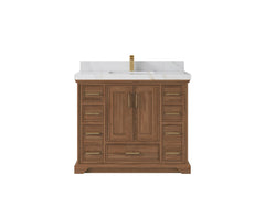 Charlotte 42 in. W x 22 in. D Single Sink Bathroom Teak Wood Vanity - photo 14