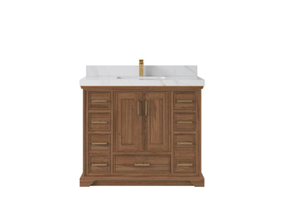 Charlotte 42 in. W x 22 in. D Single Sink Bathroom Teak Wood Vanity - Willow Bath and Vanity