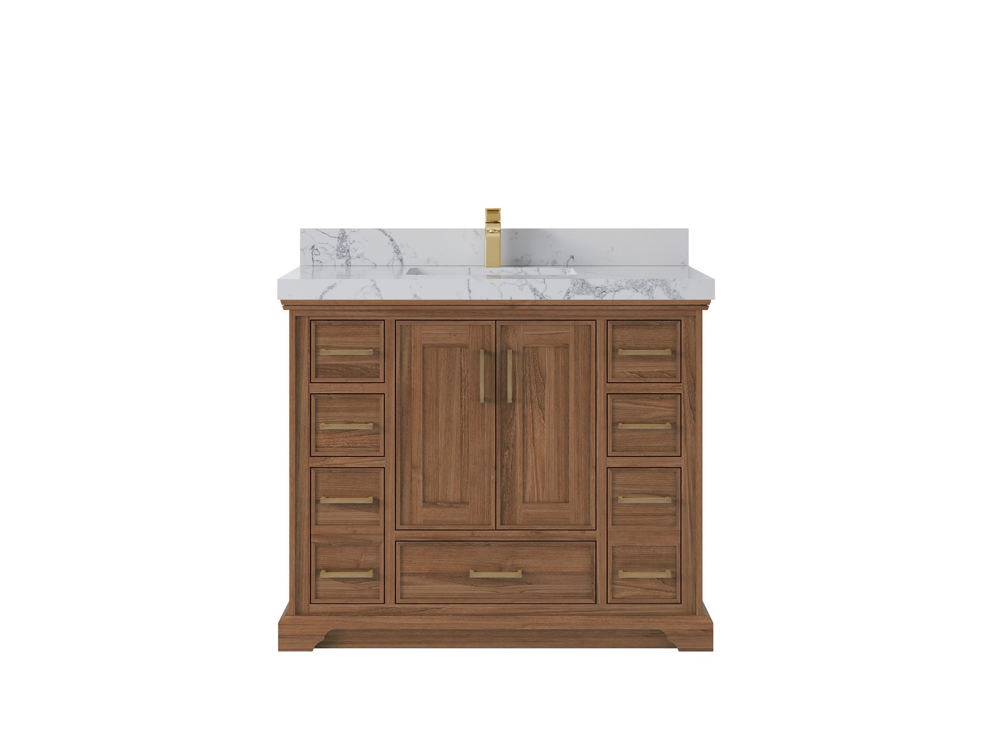 Charlotte 42 in. W x 22 in. D Single Sink Bathroom Teak Wood Vanity - Willow Bath and Vanity