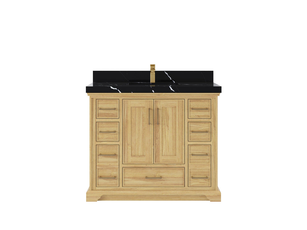 Charlotte 42 in. W x 22 in. D Single Sink Bathroom Teak Wood Vanity - Willow Bath and Vanity