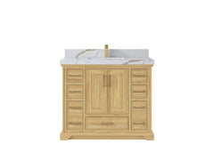 Charlotte 42 in. W x 22 in. D Single Sink Bathroom Teak Wood Vanity - photo 12