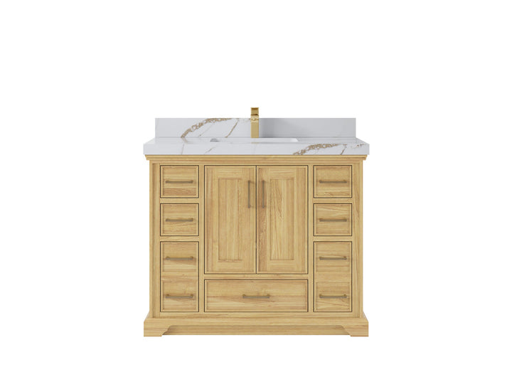 Charlotte 42 in. W x 22 in. D Single Sink Bathroom Teak Wood Vanity - photo 12