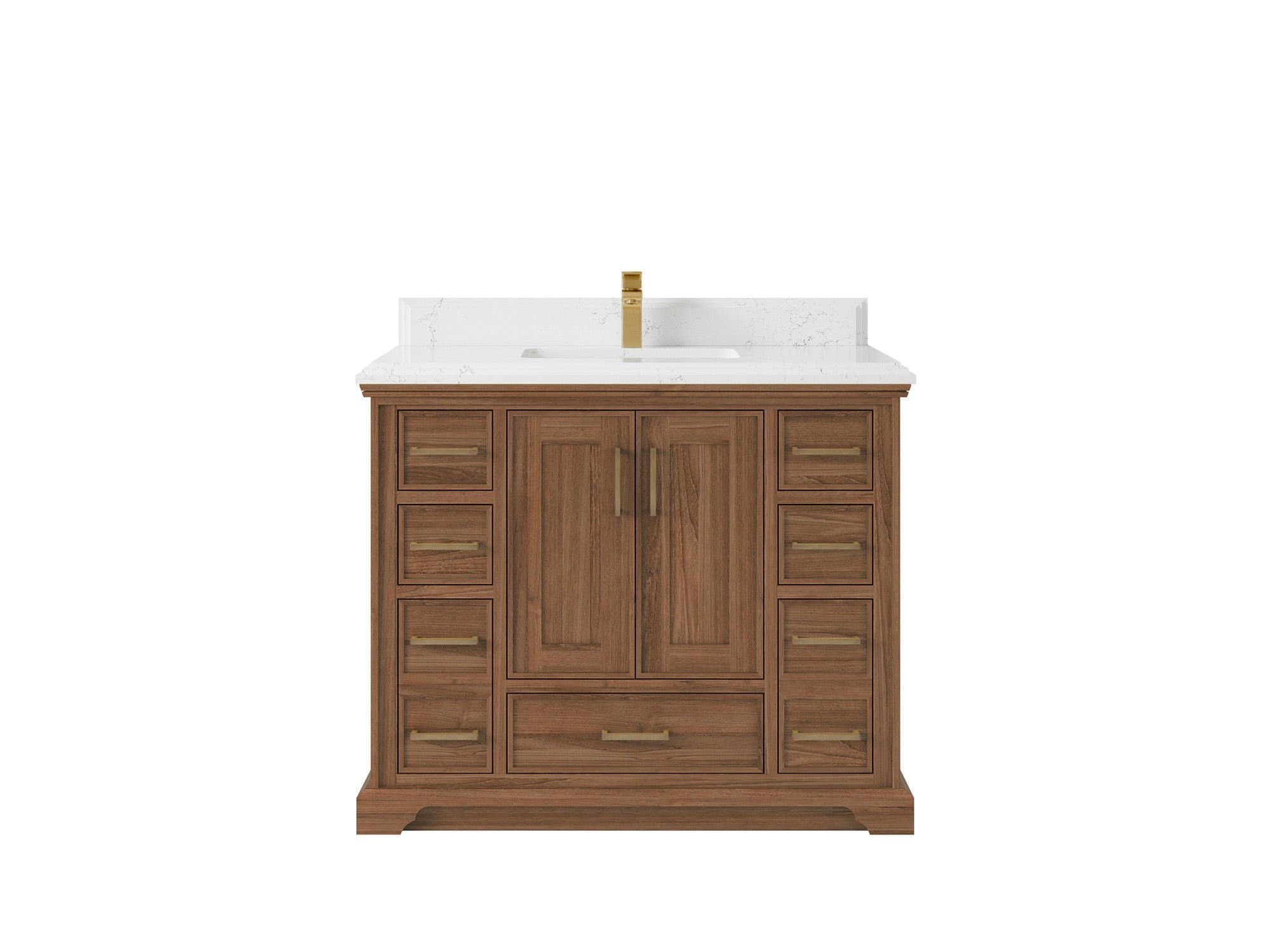 Charlotte 42 in. W x 22 in. D Single Sink Bathroom Teak Wood Vanity - Willow Bath and Vanity