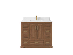 Charlotte 42 in. W x 22 in. D Single Sink Bathroom Teak Wood Vanity - photo 16