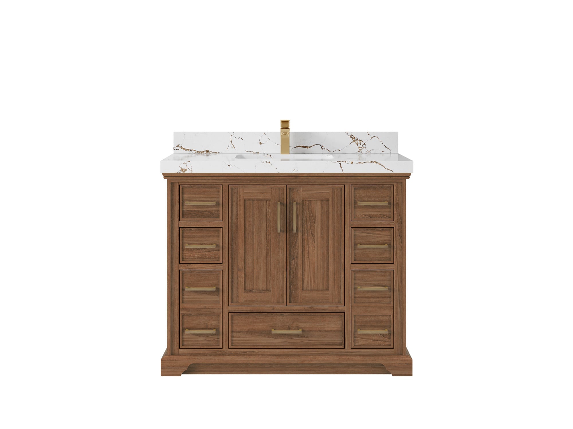 Charlotte 42 in. W x 22 in. D Single Sink Bathroom Teak Wood Vanity - Willow Bath and Vanity