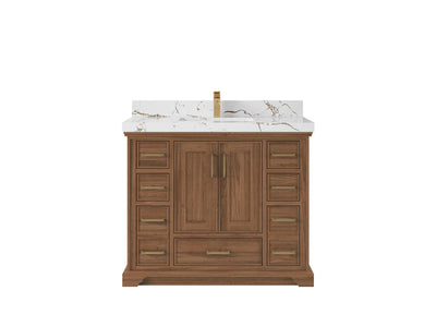 Charlotte 42 in. W x 22 in. D Single Sink Bathroom Teak Wood Vanity - Willow Bath and Vanity